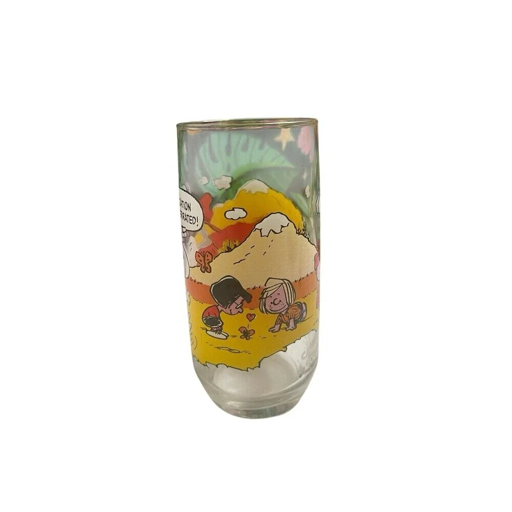 Peanuts McDonalds Camp Snoopy vintage drinking glass cup charlie brown linus